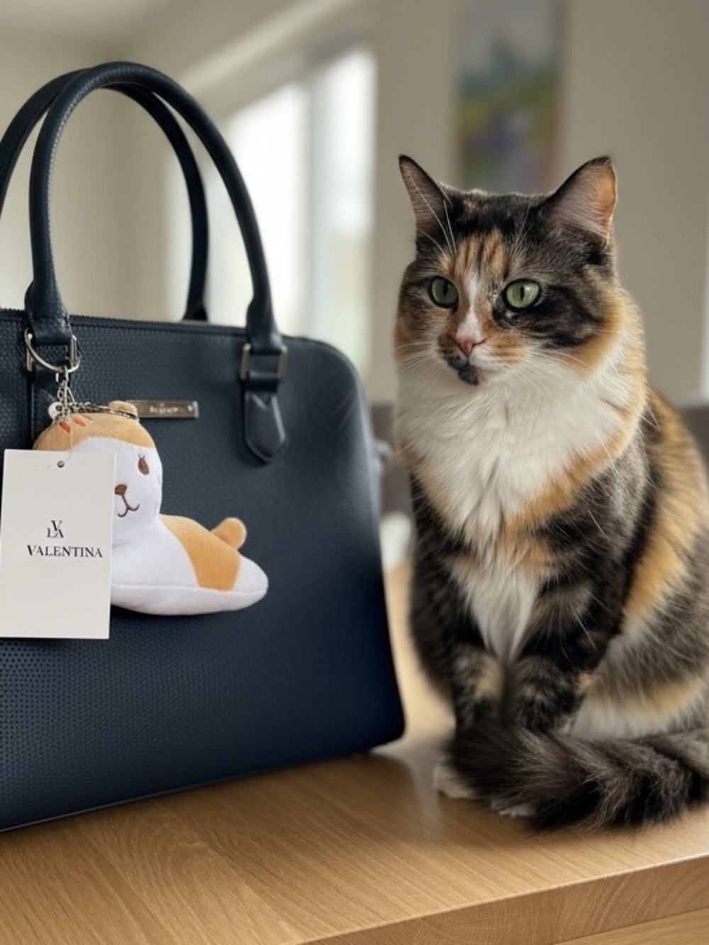 La Valentina Cat 🐈 Bag Charm/ Hangtag/ Keychain with Silver Hardware 
NWT